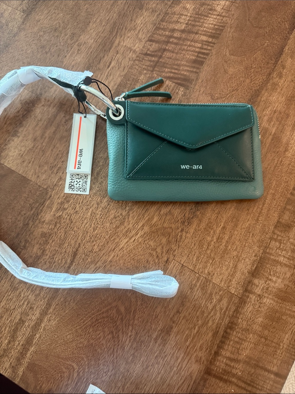 We-Ar4 Green Envelope Wristlet Clutch